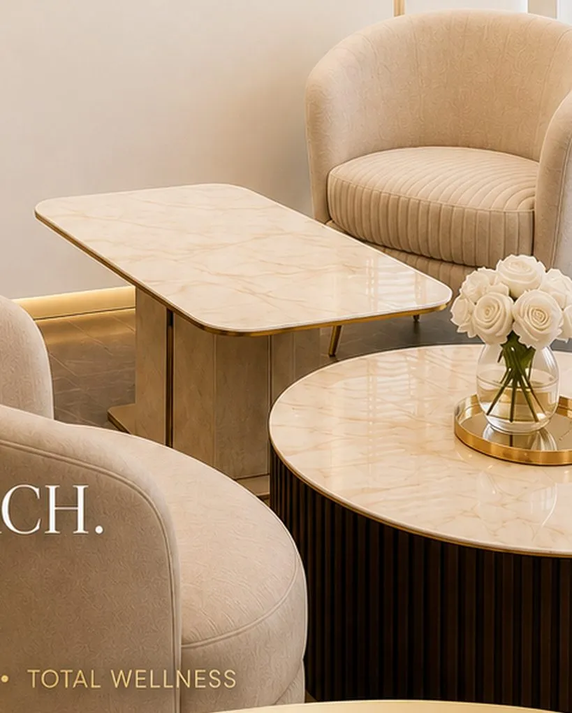 Waiting area at Medical Wellness London with soft seating and warm light
