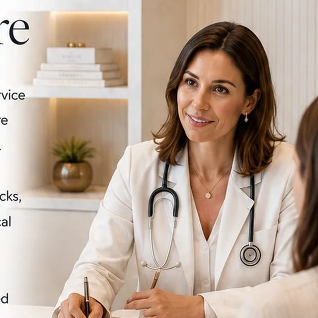 Clinician working at a consultation desk at Medical Wellness London